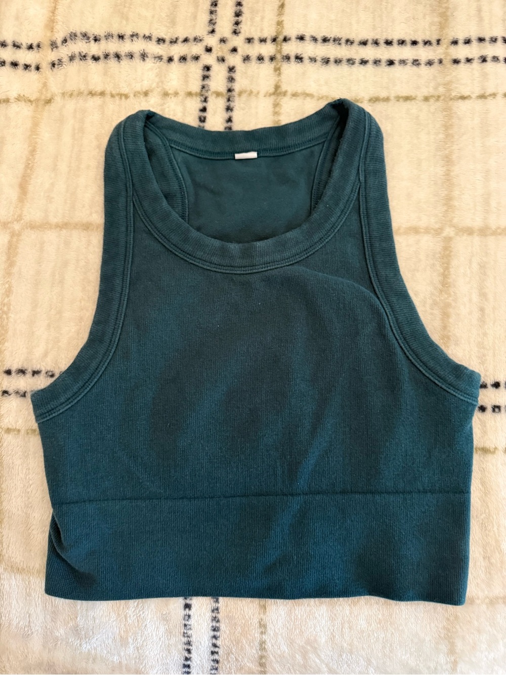 ALO Yoga Delight Seamless Knit Bra Galactic Teal Size Medium